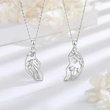 925 Silver Elephant Friendship Pendant Necklace Set for 2 Sisters