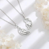 925 Silver Elephant Friendship Pendant Necklace Set for 2 Sisters