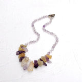 Purple Yellow Necklace Citrine Amethyst Choker Women Necklace