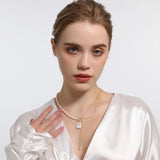 Square Baroque Pearl Necklace Natural Freshwater Pendant Chain