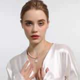 Square Baroque Pearl Necklace Natural Freshwater Pendant Chain
