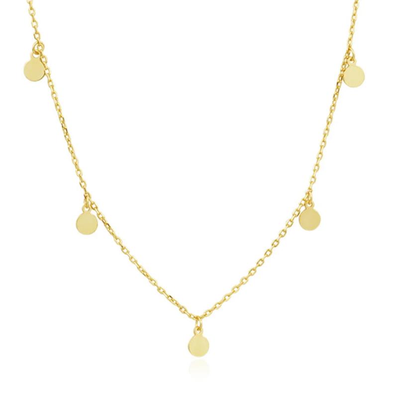 S925 Silver Disc Necklace for Women Girls