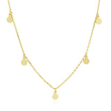 S925 Silver Disc Necklace for Women Girls
