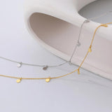 S925 Silver Disc Necklace for Women Girls