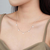 S925 Silver Disc Necklace for Women Girls