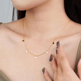 S925 Silver Disc Necklace for Women Girls