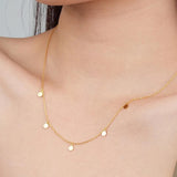 S925 Silver Disc Necklace for Women Girls