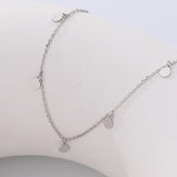 S925 Silver Disc Necklace for Women Girls