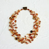 Agate Orange Necklace Multi Strand Statement Women Jewelry