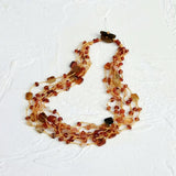 Agate Orange Necklace Multi Strand Statement Women Jewelry