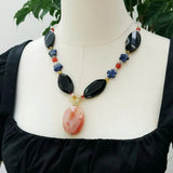 Real Stone Mutil Necklace Agate Sodalite Crystal Women Necklace Jewelry Gift