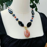 Real Stone Mutil Necklace Agate Sodalite Crystal Women Necklace Jewelry Gift