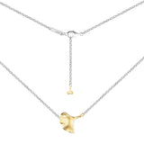 Gingko Leaf Pendant Necklace 925 Sterling Silver for Women