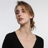 Silver Bullion Pendant Necklace with Freshwater Pearl