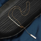 Silver Bullion Pendant Necklace with Freshwater Pearl