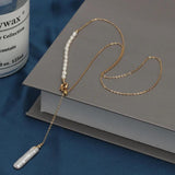 Silver Bullion Pendant Necklace with Freshwater Pearl