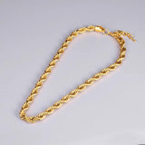 18k Plated Coarse Twist Hip Hop Necklace Pendant