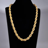 18k Plated Coarse Twist Hip Hop Necklace Pendant