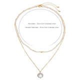 Freshwater Pearl Necklace Rice Grain Women Clavicle Chain Baroque Button Pendant