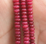 Brazil Ruby Beads Necklace 3 Rows 2X4mm