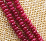 Brazil Ruby Beads Necklace 3 Rows 2X4mm