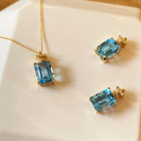 S925 Sterling Silver Rectangular Diamond Pendant Necklace for Women