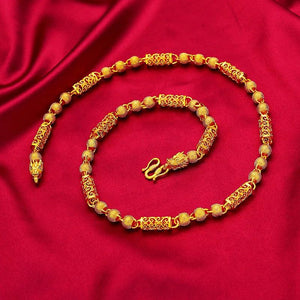 Dragon Head 24KT Chain Necklace for Men - Vintage Style Jewelry Gift