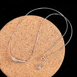 Minimalist Silver Pendant Necklace Snake Chain Real 925 Silver Jewelry