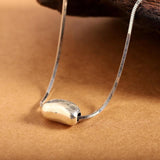 Minimalist Silver Pendant Necklace Snake Chain Real 925 Silver Jewelry