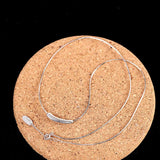 Minimalist Silver Pendant Necklace Snake Chain Real 925 Silver Jewelry