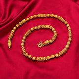 NK112 24KT Chain Necklaces Vintage Solid Gold Man Gift