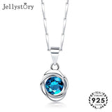 925 Silver Sapphire Pendant Necklace for Women