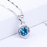 925 Silver Sapphire Pendant Necklace for Women
