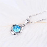 925 Silver Sapphire Pendant Necklace for Women