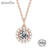 925 Silver Necklace with Zircon Charms Pendant for Wedding