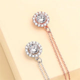 925 Silver Necklace with Zircon Charms Pendant for Wedding
