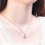 925 Silver Necklace with Zircon Charms Pendant for Wedding