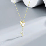 Sterling Silver Enamel Key Pendant Necklace