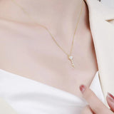 Sterling Silver Enamel Key Pendant Necklace