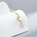 Sterling Silver Enamel Key Pendant Necklace