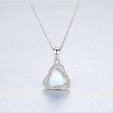 Heart Shape Opal Necklace 925 Silver Gemstone Pendant