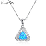 Heart Shape Opal Necklace 925 Silver Gemstone Pendant