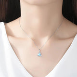 Heart Shape Opal Necklace 925 Silver Gemstone Pendant