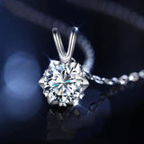 Moissanite Necklace 925 Silver Snowflake Diamond Necklace