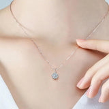 Moissanite Necklace 925 Silver Snowflake Diamond Necklace