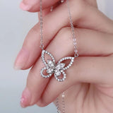 925 Silver Butterfly Pendant Necklace Gemstone Wedding Anniversary Jewelry