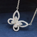 925 Silver Butterfly Pendant Necklace Gemstone Wedding Anniversary Jewelry