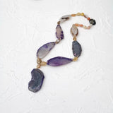 Purple Agate Pendant Necklace for Women - Gift Jewelry