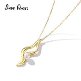 S925 Silver Necklace Women Pearls O-Shape Chain Arc Pendant