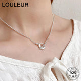 Irregular 925 Silver Necklace Bead Chain Alien OT Women Girls Fine Jewelry